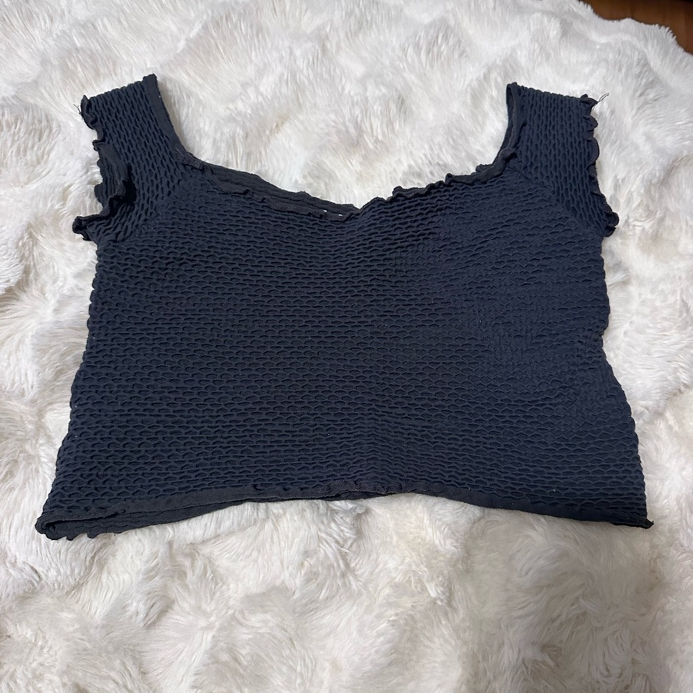 Intimately Free People Gray Textured crop Top